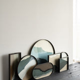 Wabi Sabi tray - glass - Graphite - round - XL White Cliff Studio Trays