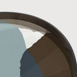 Wabi Sabi tray - glass - Graphite - round - XL White Cliff Studio Trays