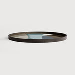 Wabi Sabi tray - glass - Graphite - round - XL White Cliff Studio Trays