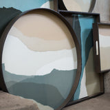 Wabi Sabi tray - glass - Graphite - round - XL White Cliff Studio Trays