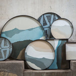 Wabi Sabi tray - glass - Sand - round - S White Cliff Studio Trays