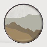 Wabi Sabi tray - glass - Sand - round - S White Cliff Studio Trays