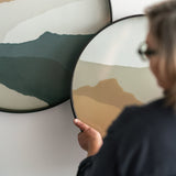 Wabi Sabi tray - glass - Slate - round - L White Cliff Studio Trays