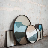 Wabi Sabi tray - glass - Slate - round - L White Cliff Studio Trays