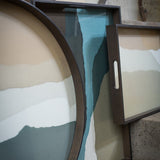 Wabi Sabi tray - glass - Slate - round - L White Cliff Studio Trays