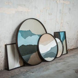 Wabi Sabi tray - glass - Slate - round - L White Cliff Studio Trays