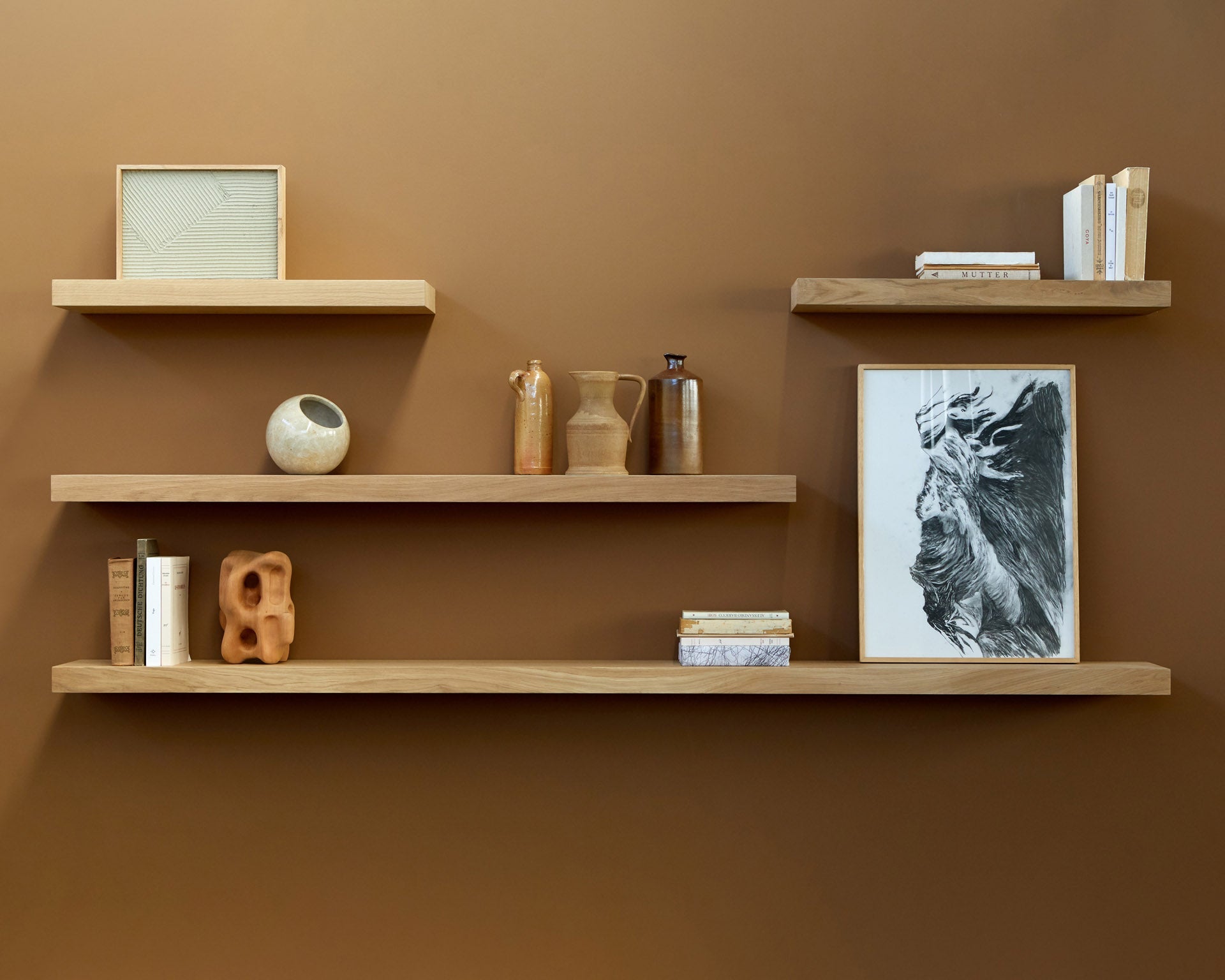 Wall shelf - oak White Cliff Studio Wall Shelf