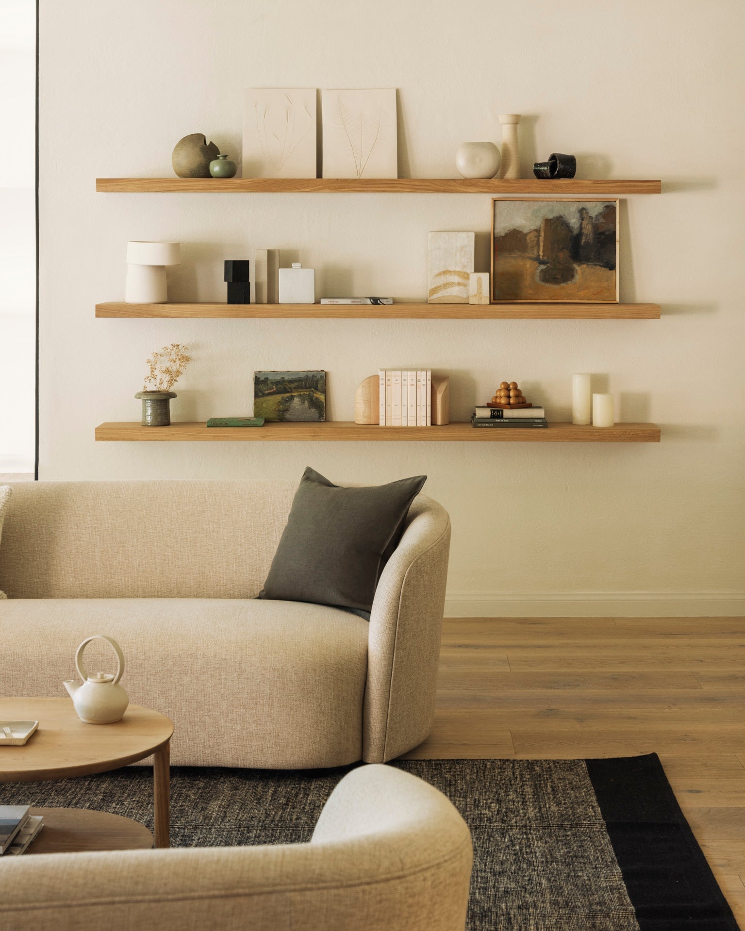 Wall shelf - oak White Cliff Studio Wall Shelf