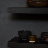 Wall shelf - varnished oak - black White Cliff Studio Wall Shelf