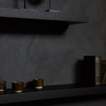 Wall shelf - varnished oak - black White Cliff Studio Wall Shelf