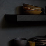 Wall shelf - varnished oak - black White Cliff Studio Wall Shelf