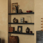 Wall shelf - varnished oak - black White Cliff Studio Wall Shelf