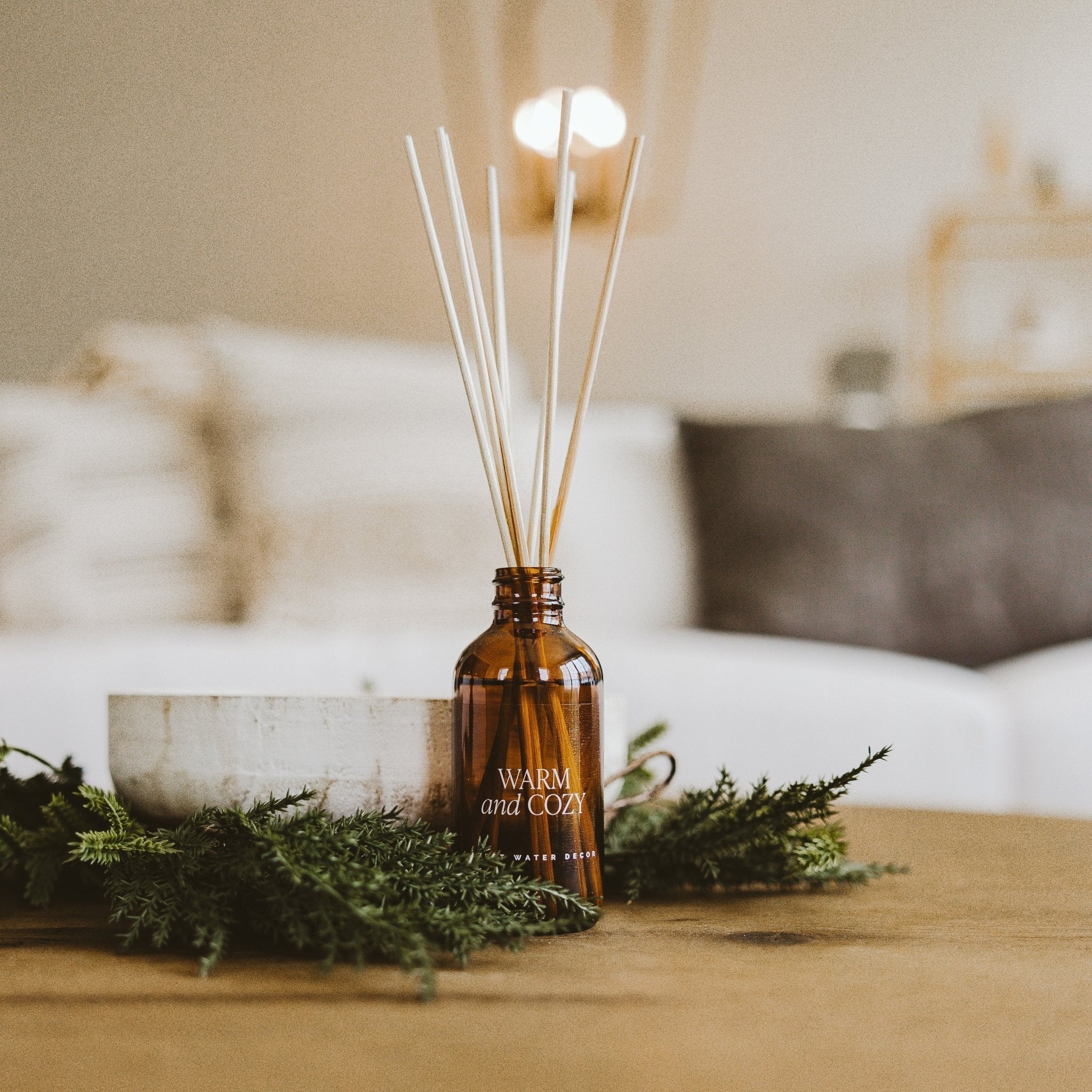 Warm and Cozy Amber Reed Diffuser White Cliff Studio Reed Diffusers