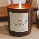 Warm and Cozy Soy Candle - Brown Matte Jar - 15 oz White Cliff Studio Candles and Candle Accessories