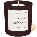 Warm and Cozy Soy Candle - Brown Matte Jar - 15 oz White Cliff Studio Candles and Candle Accessories