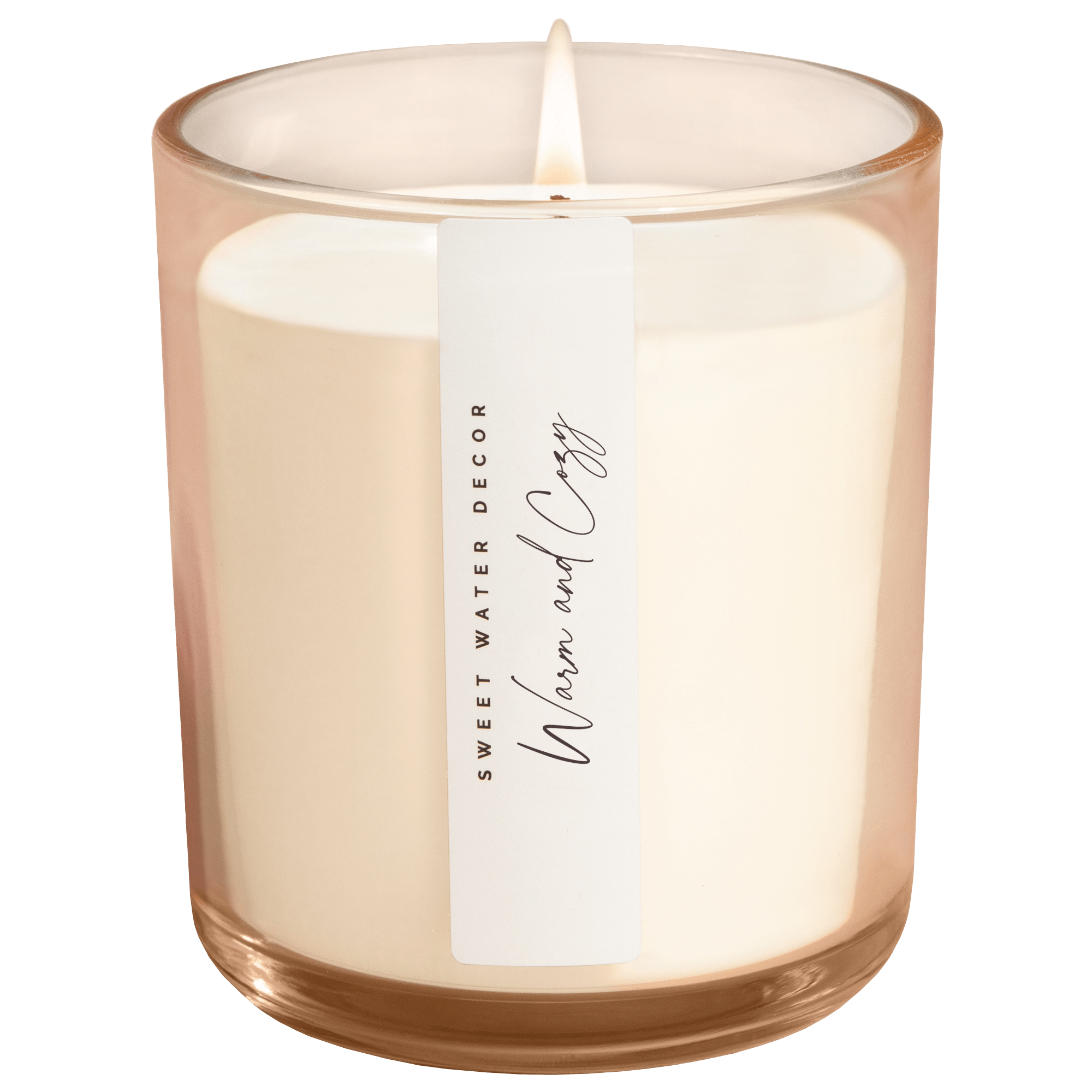 Warm and Cozy Soy Candle - Tinted Glass Jar - 12 oz White Cliff Studio Candles and Candle Accessories