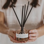 Warm and Cozy Tinted Glass Jar Reed Diffuser White Cliff Studio Reed Diffusers