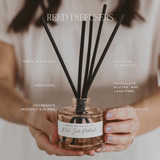 Warm and Cozy Tinted Glass Jar Reed Diffuser White Cliff Studio Reed Diffusers