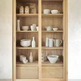 Wave cupboard - oak - 2 sliding doors - 2 inside drawers White Cliff Studio Cab inet