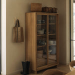 Wave cupboard - oak - 2 sliding doors - 2 inside drawers White Cliff Studio Cab inet
