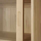 Wave cupboard - oak - 2 sliding doors - 2 inside drawers White Cliff Studio Cab inet