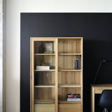 Wave cupboard - oak - 2 sliding doors - 2 inside drawers White Cliff Studio Cab inet