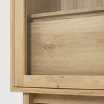 Wave cupboard - oak - 2 sliding doors - 2 inside drawers White Cliff Studio Cab inet