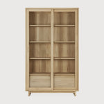 Wave cupboard - oak - 2 sliding doors - 2 inside drawers White Cliff Studio Cab inet