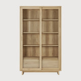 Wave cupboard - oak - 2 sliding doors - 2 inside drawers White Cliff Studio Cab inet