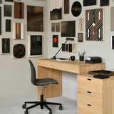 Wave desk - oak - 1 drawer - rectangular White Cliff Studio Desk