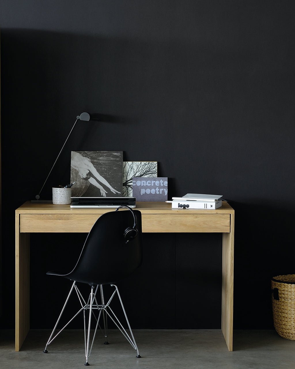 Wave desk - oak - 1 drawer - rectangular White Cliff Studio Desk