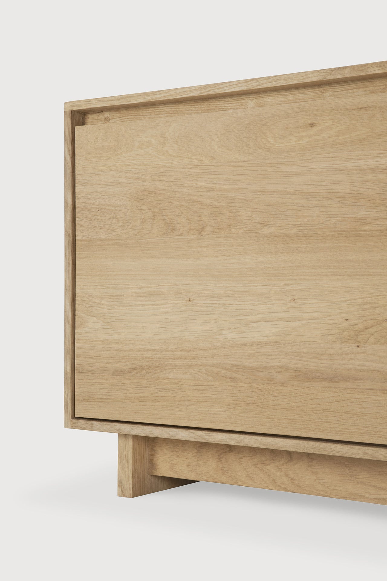 Wave TV cupboard - oak - 2 doors - 1 flip - down door - 1 drawer White Cliff Studio Media Console