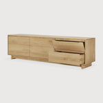 Wave TV cupboard - oak - 2 doors - 1 flip - down door - 1 drawer White Cliff Studio Media Console