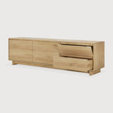 Wave TV cupboard - oak - 2 doors - 1 flip - down door - 1 drawer White Cliff Studio Media Console