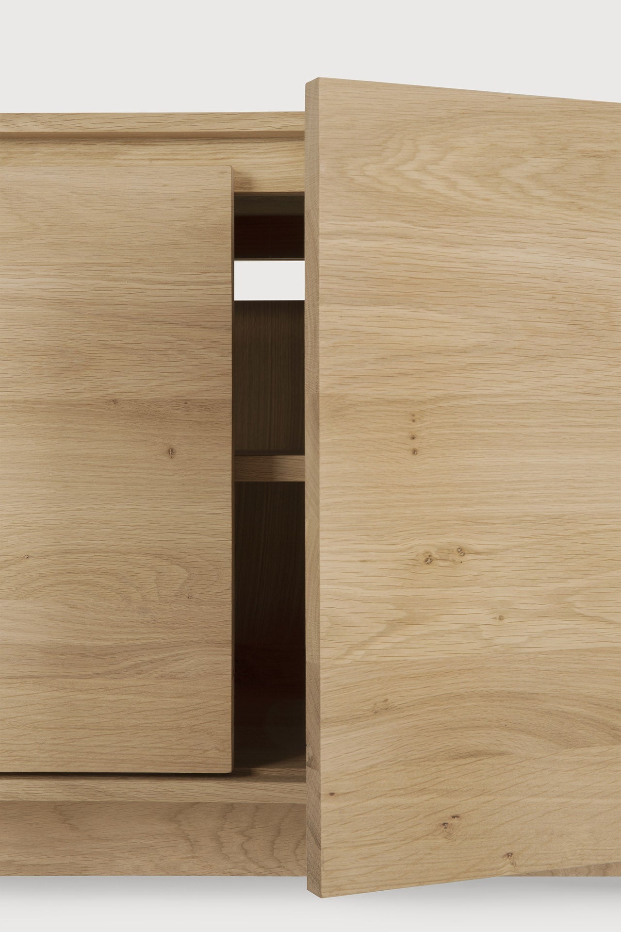 Wave TV cupboard - oak - 2 doors - 1 flip - down door - 1 drawer White Cliff Studio Media Console