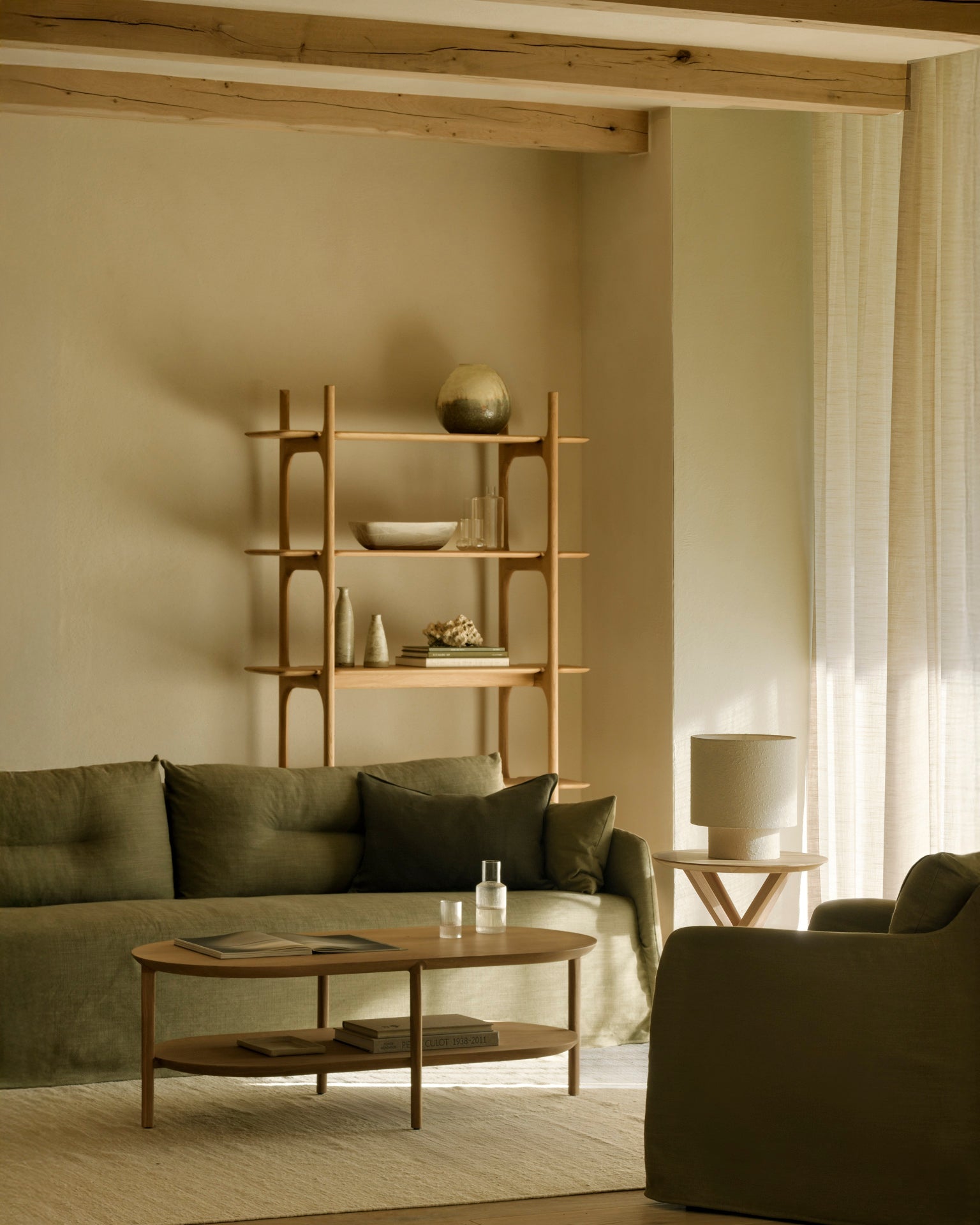 Weave lounge chair - Green fabric - removable cover White Cliff Studio Lounge Chair