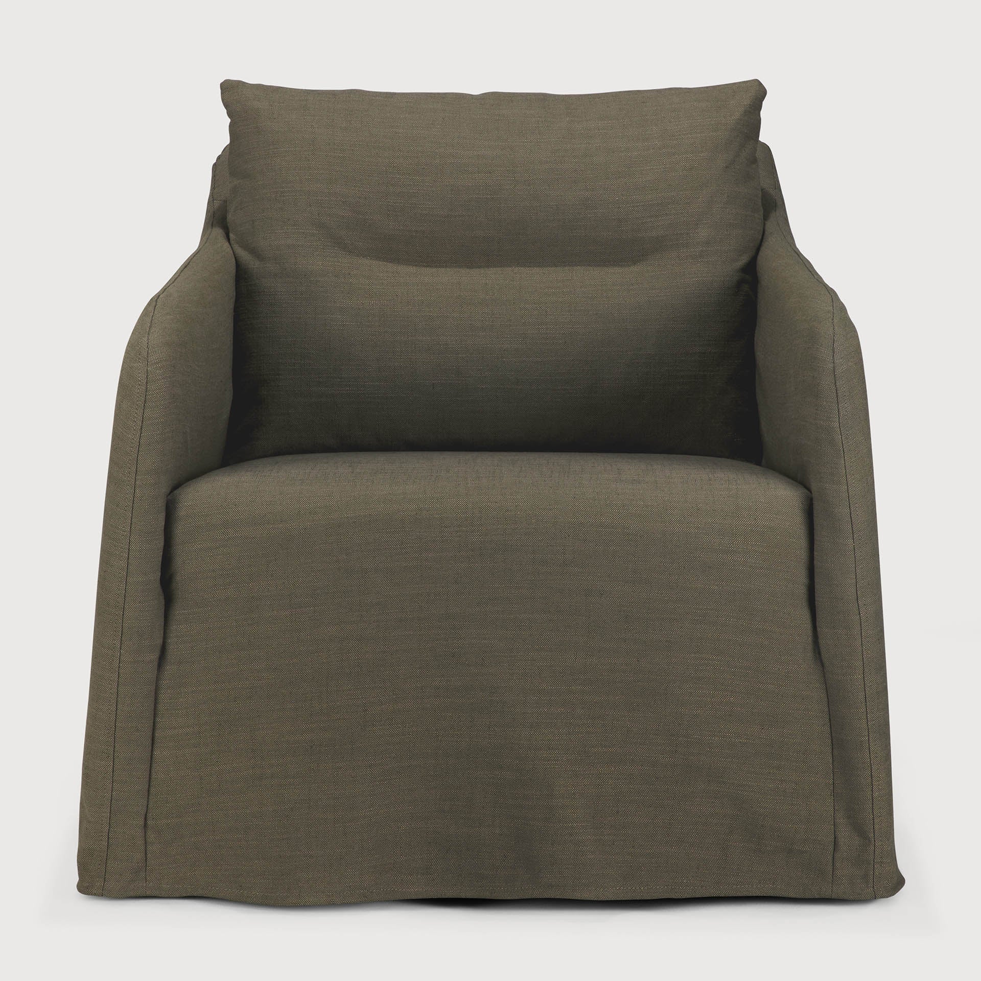 Weave lounge chair - Green fabric - removable cover White Cliff Studio Lounge Chair