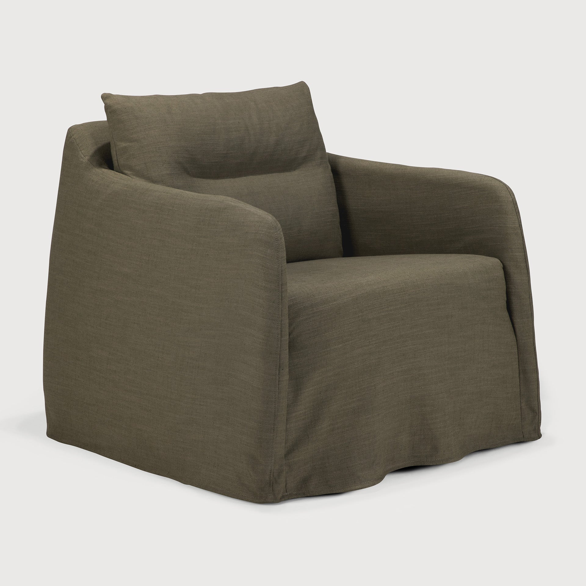 Weave lounge chair - Green fabric - removable cover White Cliff Studio Lounge Chair