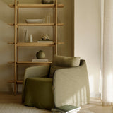 Weave lounge chair - Green fabric - removable cover White Cliff Studio Lounge Chair