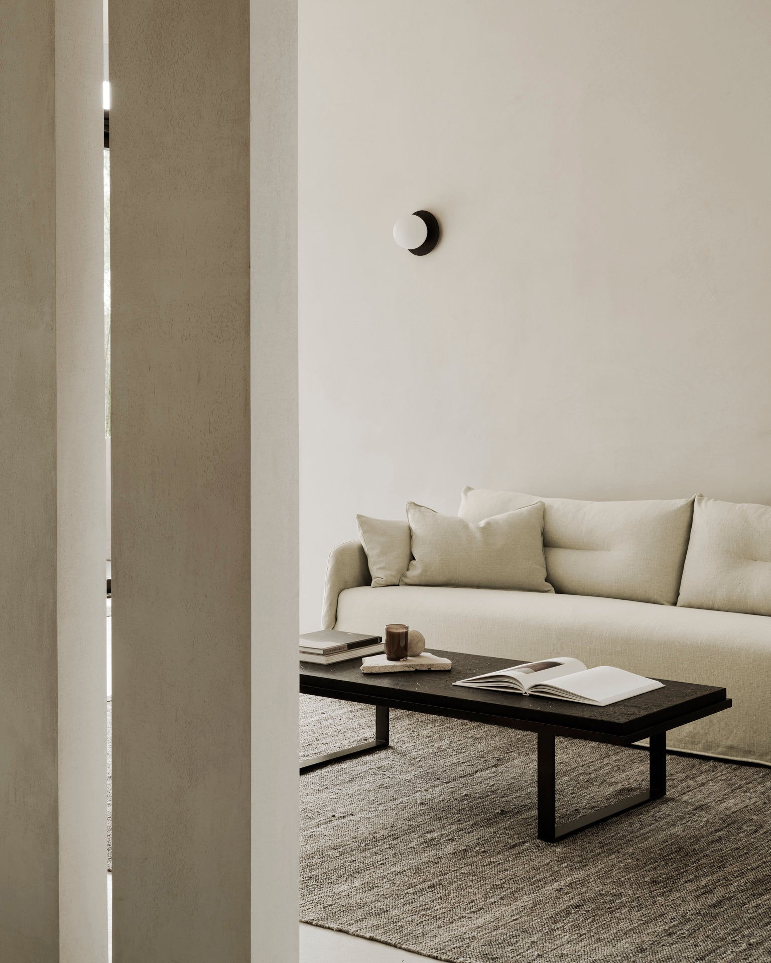 Weave sofa - Bone fabric - 3 seater - removable cover White Cliff Studio Sofa