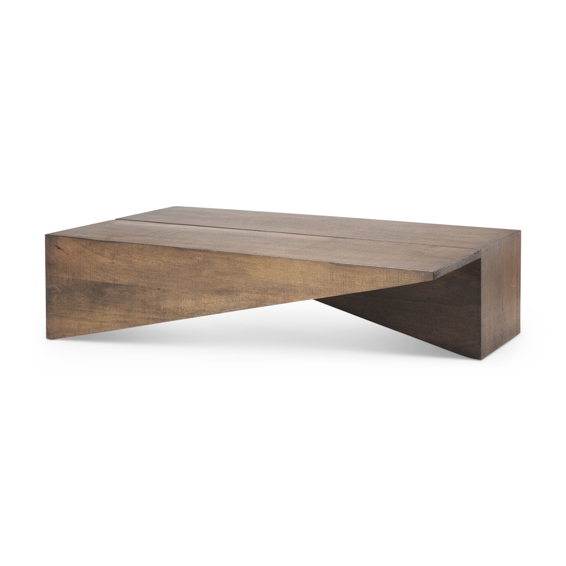 West Wooden Angled Coffee Table