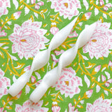 White Cotton Swirl Candles – Pack of 2 White Cliff Studio Candles