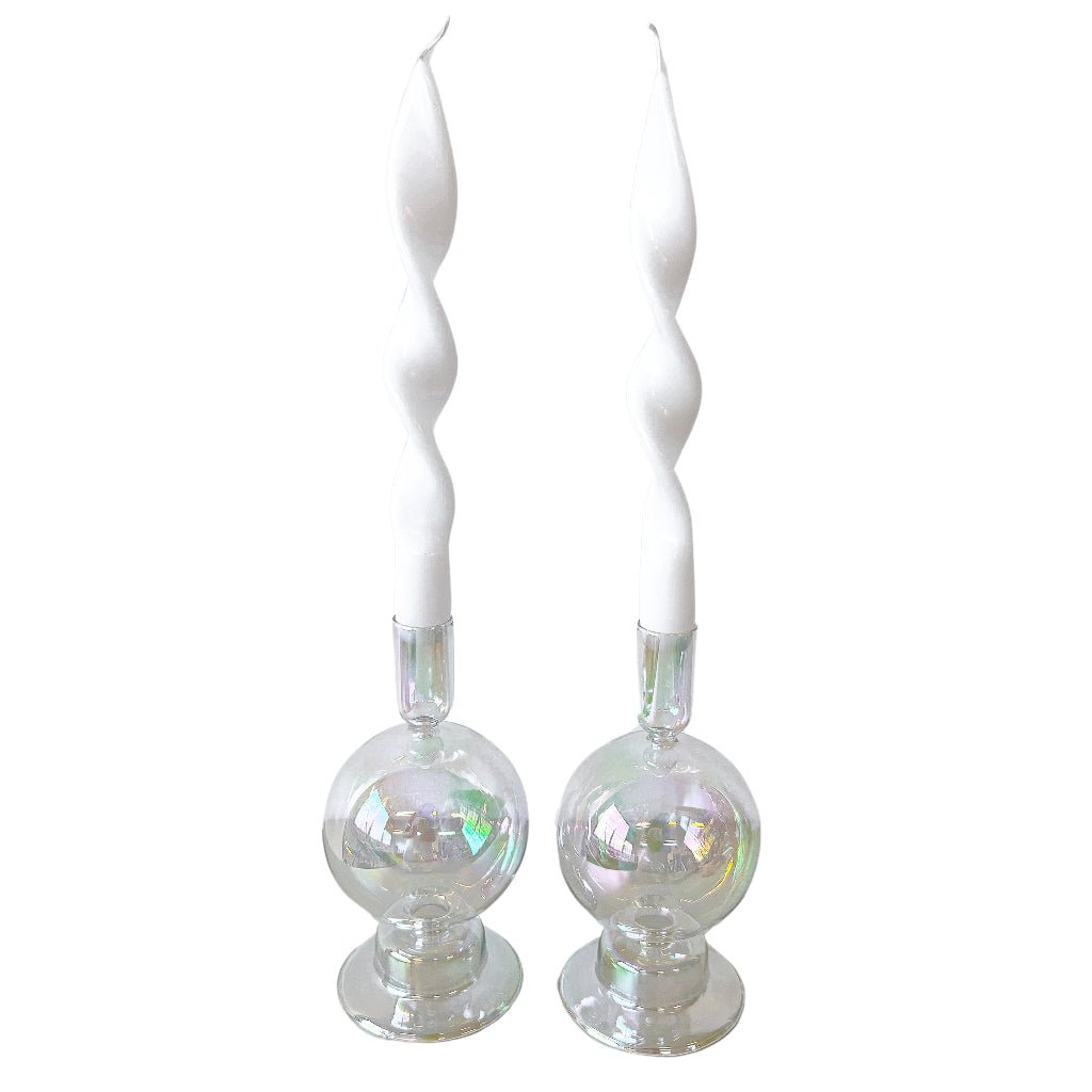 White Cotton Swirl Candles – Pack of 2 White Cliff Studio Candles