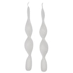White Cotton Swirl Candles – Pack of 2 White Cliff Studio Candles