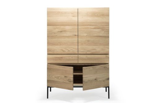 Whitebird cupboard - varnished oak - 1 door - 1 drawer White Cliff Studio Cab inet