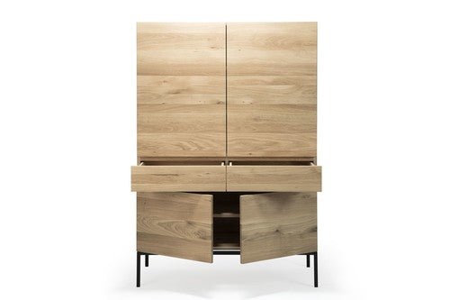 Whitebird cupboard - varnished oak - 1 door - 1 drawer White Cliff Studio Cab inet