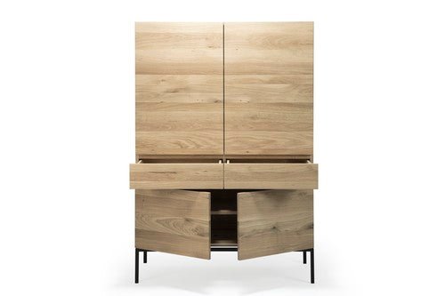 Whitebird cupboard - varnished oak - 1 door - 1 drawer White Cliff Studio Cab inet