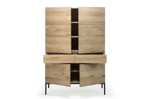 Whitebird cupboard - varnished oak - 1 door - 1 drawer White Cliff Studio Cab inet