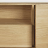 Whitebird TV cupboard - varnished oak - 1 door - 1 flip - down door - 2 drawers White Cliff Studio Media Console