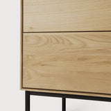 Whitebird TV cupboard - varnished oak - 1 door - 1 flip - down door - 2 drawers White Cliff Studio Media Console